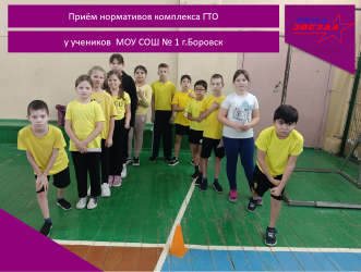 Приём нормативов комплекса ГТО у учеников МОУ СОШ № 1 г.Боровск.