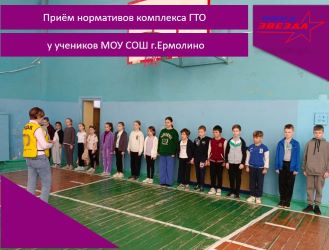 Приём нормативов комплекса ГТО у учеников МОУ СОШ г.Ермолино.